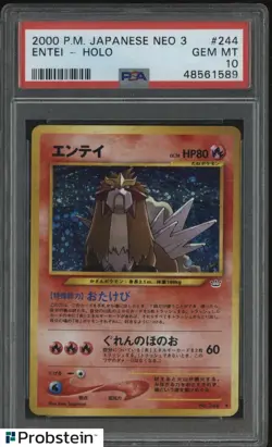 2000 Pokemon Japanese Neo 3 #244 Entei Holo  PSA 10 GEM MINT - Image 3