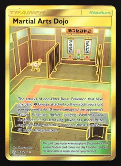 Pokemon Martial Arts Dojo 268/236 Cosmic Eclipse Gold Secret Rare Holo HP - Image 3