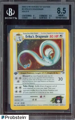 2000 Pokemon Gym Heroes 1st Edition #4 Erika's Dragonair Holo R BGS 8.5 NM-MT - Image 3