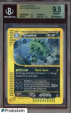 2002 Pokemon Expedition #29 Tyranitar Holo R BGS 9.5 GEM MINT - Image 1