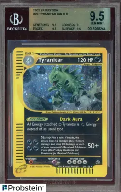 2002 Pokemon Expedition #29 Tyranitar Holo R BGS 9.5 GEM MINT - Image 3