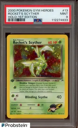 2000 Pokemon Gym Heroes #13 Rocket's Scyther Holo 1st Edition PSA 9 MINT - Image 3