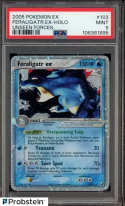 2005 Pokemon Ex Unseen Forces #103 Feraligatr Ex Holo PSA 9 MINT - Image 3