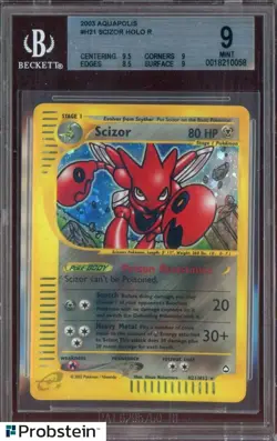 2003 Pokemon Aquapolis #H21 Scizor Holo R BGS 9 MINT - Image 1