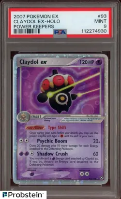 2007 Pokemon Ex Power Keepers #93 Claydol Ex Holo PSA 9 MINT - Image 3