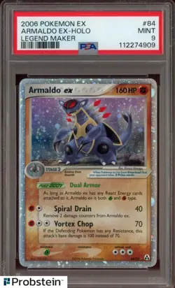 2006 Pokemon Ex Legend Maker #84 Armaldo Ex Holo PSA 9 MINT - Image 1