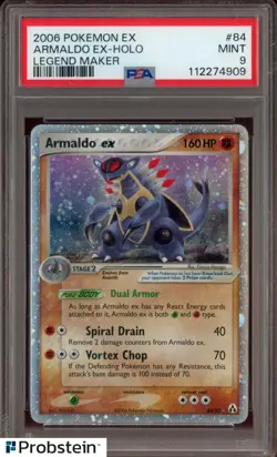 2006 Pokemon Ex Legend Maker #84 Armaldo Ex Holo PSA 9 MINT - Image 3