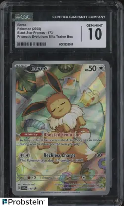 2025 Pokemon Black Star Promos Prismatic Evolutions ETB #173 Eevee CGC 10 - Image 3