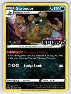 Garbodor SWSH025 2020 SWSH Rebel Clash Pokemon Card TCG Prerelease Promo - Nm - Image 1