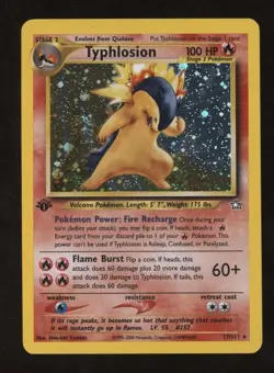 2000 Pokemon Neo Genesis 1st Edition #17 Typhlosion LV.55 Swirl Holo - Image 1