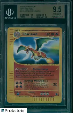 2002 Pokemon Expedition Reverse Foil #6 Charizard Holo R BGS 9.5 GEM MINT - Image 3