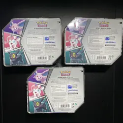 Pokemon TCG V HEROES Tins Set of 3 Espeon Sylveon Umbreon FACTORY SEALED - Image 3