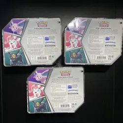 Pokemon TCG V HEROES Tins Set of 3 Espeon Sylveon Umbreon FACTORY SEALED - Image 6