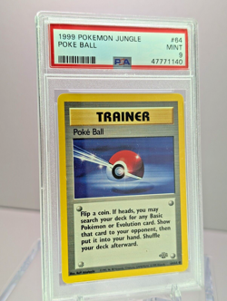 PSA 9 Pokémon Poké Ball 64/64 Jungle Unlimited 1999 Trainer WOTC TCG - Image 3