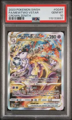 2023 Pokemon Mewtwo VSTAR Crown Zenith GG44/GG70 PSA 10 GEM MT - Image 3