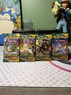 Evolving Skies Pokemon Booster Pack set of 4 - Complete Pack Art Set sealed - Image 1