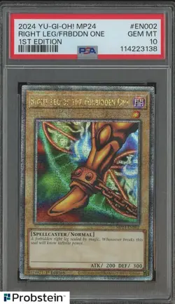 2024 YU-GI-OH! MP24-25TH-EN002 RIGHT LEG OF THE FORBIDDEN ONE 1ST QCR PSA 10 - Image 1