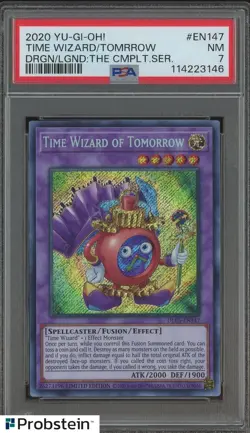 2020 YU-GI-OH! DRAGONS OF LEGEND EN147 TIME WIZARD OF TOMORROW PSA 7 1ST - Image 1