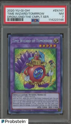 2020 YU-GI-OH! DRAGONS OF LEGEND EN147 TIME WIZARD OF TOMORROW PSA 7 1ST - Image 3