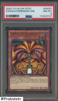 2024 YU-GI-OH! OP25-OTS TOURNAMENT PACK 25 EN001 EXODIA THE FORBIDDEN ONE PSA 8 - Image 1