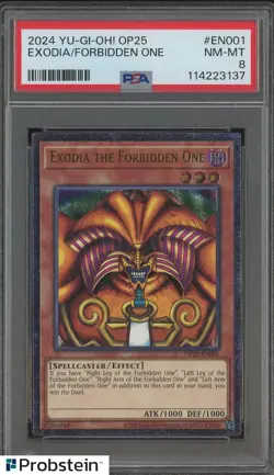 2024 YU-GI-OH! OP25-OTS TOURNAMENT PACK 25 EN001 EXODIA THE FORBIDDEN ONE PSA 8 - Image 3
