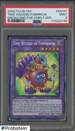 2020 YU-GI-OH! DRAGONS OF LEGEND EN147 TIME WIZARD OF TOMORROW PSA 9 1ST MINT - Image 3