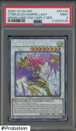 2020 YU-GI-OH! DRL EN148 CYBER SLASH HARPIE LADY PSA 9 MINT - Image 1