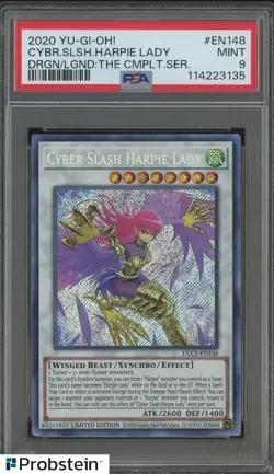2020 YU-GI-OH! DRL EN148 CYBER SLASH HARPIE LADY PSA 9 MINT - Image 3