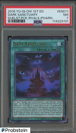 2016 YU-GI-OH! DUELIST PACK EN011 DARK SANCTUARY 1ST EDITION PSA 7 - Image 1