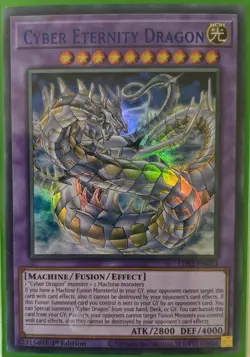 YuGiOh Cyber Eternity Dragon Ultra Rare 1st Edition LDS2-EN033 Blue - Image 2