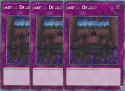 3x Yu-Gi-Oh! Royal Decree RA04-EN113 Platinum Secret Playset - Image 1
