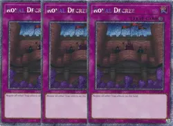 3x Yu-Gi-Oh! Royal Decree RA04-EN113 Platinum Secret Playset - Image 2