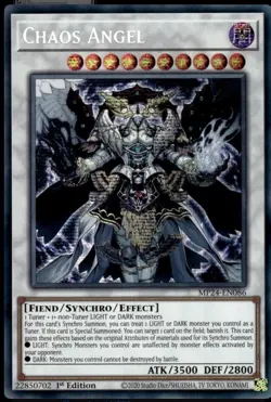 Prismatic Secret Rare Chaos Angel MP24-EN086 NM Near Mint 1st Edition Yugioh YGO - Image 1