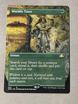 Worldly Tutor (Borderless) MTG Dominaria Remastered Regular NM - Image 1