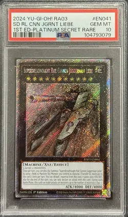 2024 PSA 10 YUGIOH RA03 PLATINUM SECRET RARE SUPERDREADNOUGHT RAIL CANNON 💫 - Image 2