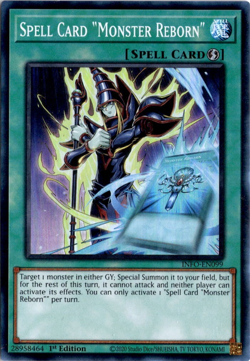 Spell Card Monster Reborn - YuGiOh INFO-EN099 - Super Rare 1st Edition NM - Image 5
