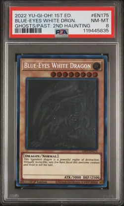2022 YU-GI-OH! 1ST EDITION #EN175 BLUE-EYES WHITE DRAGON PSA 8 - Image 3