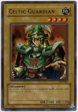 Yugioh! LP Celtic Guardian - LOB-007 - Super Rare - Unlimited Edition Lightly Pl - Image 2