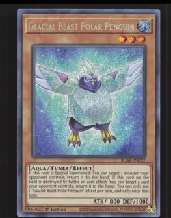 Glacial Beast Polar Penguin BLAR-EN032 Secret Rare Yugioh Battles Armageddon NM - Image 1