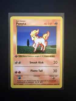 Pokemon Ponyta 60/102 1st Edition Shadowless Base Set Card Unplayed Near Mint - Image 1