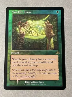 Worldly Tutor (Retro Frame) #353 (Foil) (NM) Dominaria Remastered DMR Magic MTG - Image 1