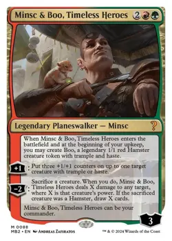 MTG White Border Mystery Booster 2 MB2 Minsc & Boo, Timeless Heroes NM Mint - Image 1