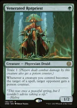MTG Venerated Rotpriest Rare 192 NM - Phyrexia: All Will Be One - Image 1