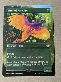 MTG Dominaria Remastered Birds of Paradise Borderless NM - Image 1