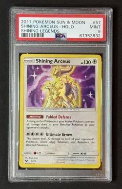 2017 POKEMON SUN & MOON SHINING LEGENDS #57 SHINING ARCEUS-HOLO PSA 9 - Image 1