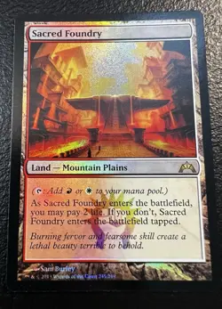 MTG FOIL Sacred Foundry Gatecrash English Rare Pain Land White Red LP - Image 1