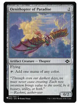 MTG Ornithopter of Paradise The List Mystery Booster 2 (MB2) Magic #232 Unplayed - Image 1