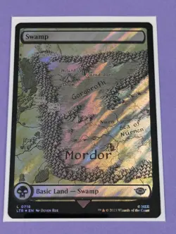 MTG: The Lord of the Rings: Swamp Full Art Surge Foil #0718 Basic Land - NM - Image 1