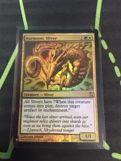 MTG Magic The Gathering Harmonic Sliver Foil List Green White Commander - Image 2
