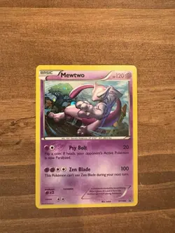 Mewtwo XY100 LP Black Star Promo Holo Pokemon Card XY 100 city night zen focused - Image 1
